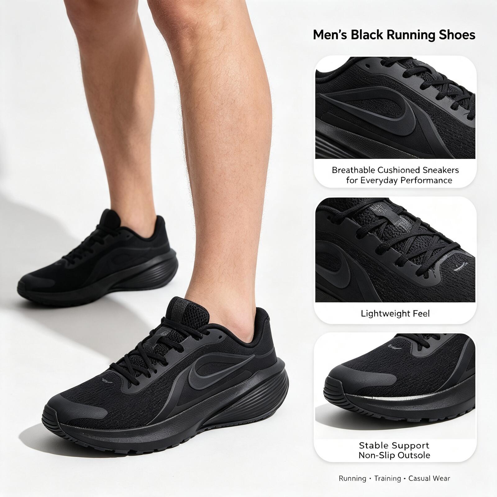 Men Shoes Size Nike - Tênis de Corrida Masculino Nike Preto,