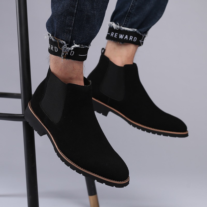 Chelsea Boots Suede - Botas de Cano Curto Masculinas Estilo