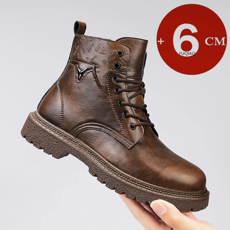 Men'S Shoes To Increase Height - 6cm altura invisível aumentando botas masculinas