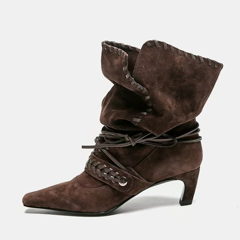 Chelsea Boots Suede - Liyke outono inverno camurça marrom tecer