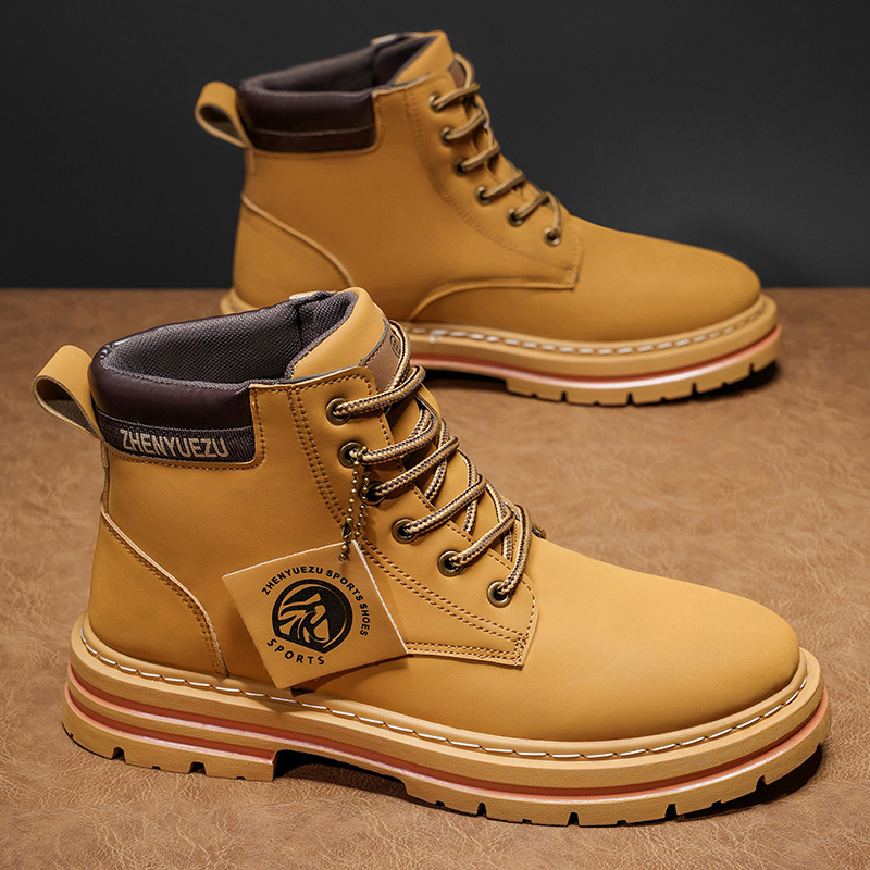Men'S Shoes To Increase Height - Botas Curtas Retro de Outono e