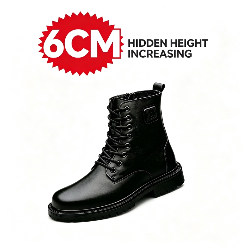 Men'S Shoes To Increase Height - Botas de Couro Masculinas com Aumento
