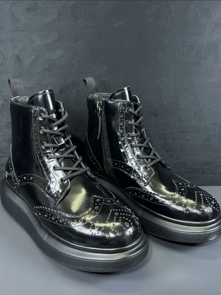 Outono masculino botas curtas  - Men'S Shoes Brogues avaliação e preço
