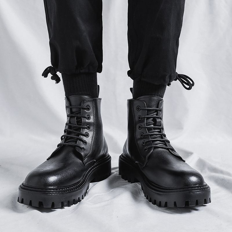 Botas de Couro Masculinas de C - Men'S Shoes To Increase Height avaliação e preço