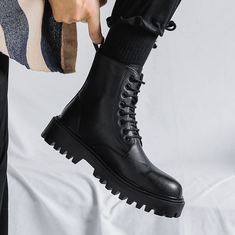 Botas de Couro Masculinas de C - Men'S Shoes To Increase Height avaliação e preço