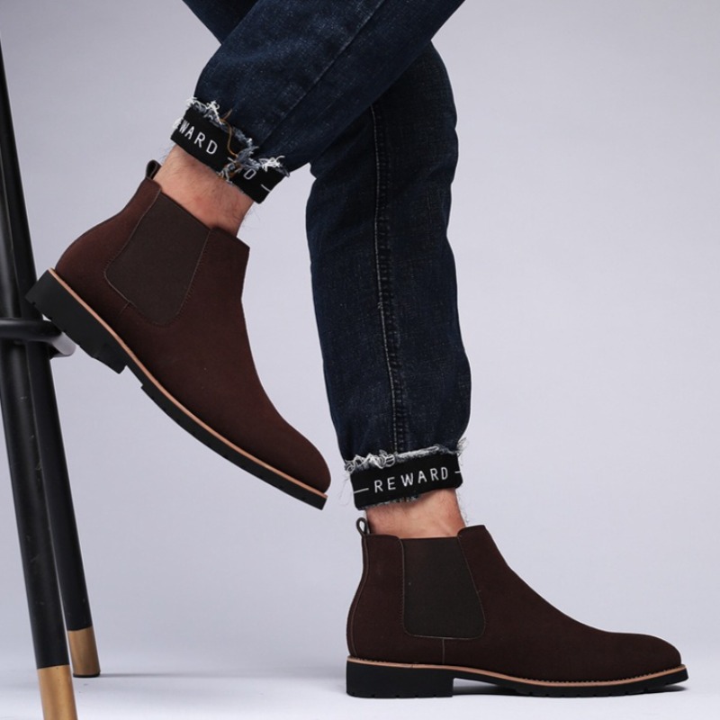 Botas de Cano Curto Masculinas - Chelsea Boots Suede avaliação e preço