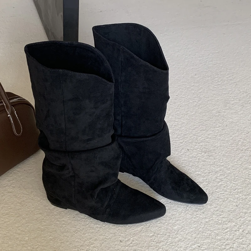 Flats botas femininas dedo do  - Chelsea Boots Suede avaliação e preço