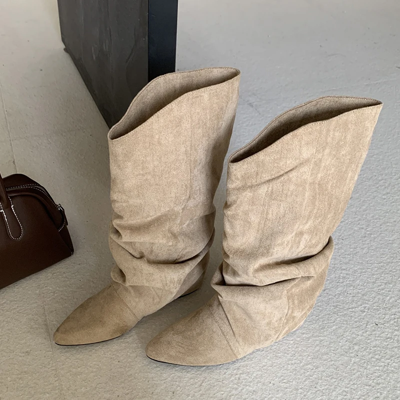 Flats botas femininas dedo do  - Chelsea Boots Suede avaliação e preço